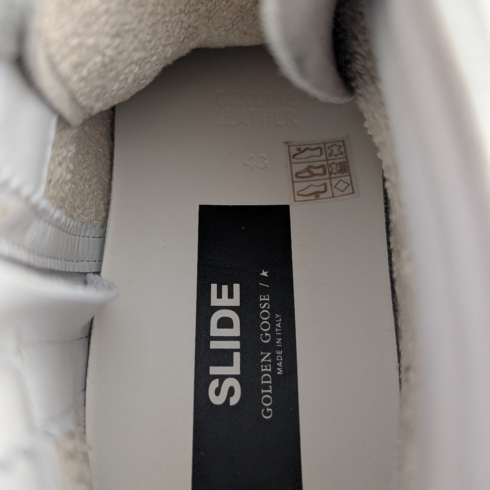 Golden Goose Slide High Top Sneaker Suede Toe And Star Leather White Ice Men's - Picture 10 of 13